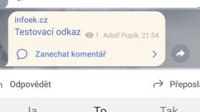 Jak vložit odkaz do textu na Telegramu (MOBIL)? by infoek.cz